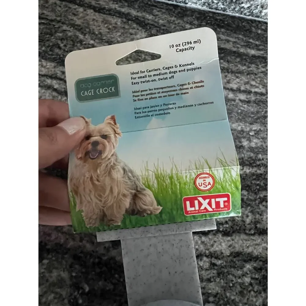 Lixit Cage Crock 10 oz Pet Bowl – Granite Gray